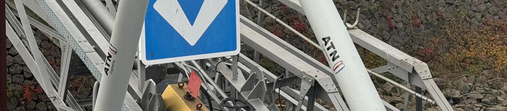 Close-up of a loading arm with swivel joints