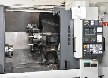 CNC lathe with workpiece in the chuck