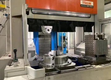 Mazak vertical machining centre with clamped workpiece