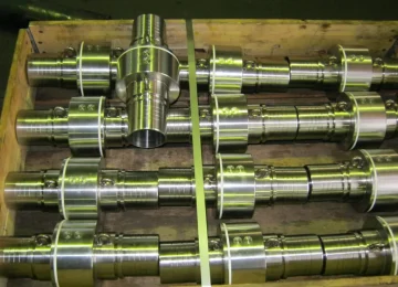 Shafts for ATN rotary unions in a transport crate
