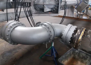 Pipe bend with ATN swivel joint on a plant