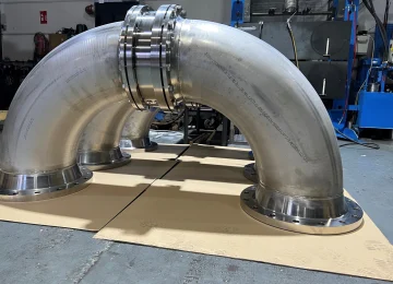 Stainless steel pipe bend with ATN swivel joint