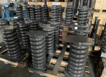 Stacked swivel joint components in the warehouse